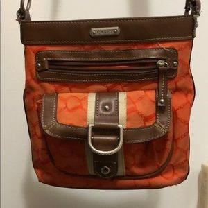 Chaps burnt orange/red satchel purse